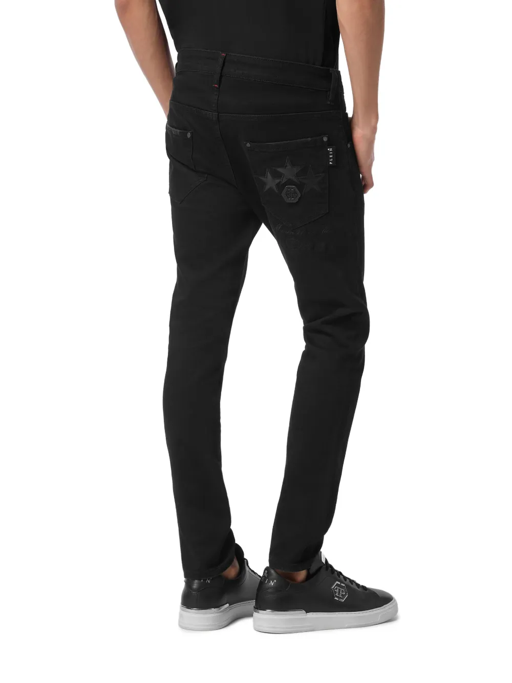 Philipp Plein star-patch straight-leg jeans Zwart