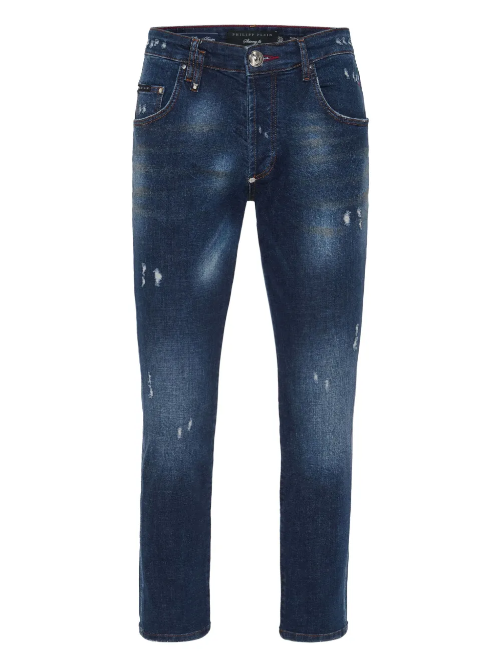 Philipp Plein star-patch skinny jeans Blauw
