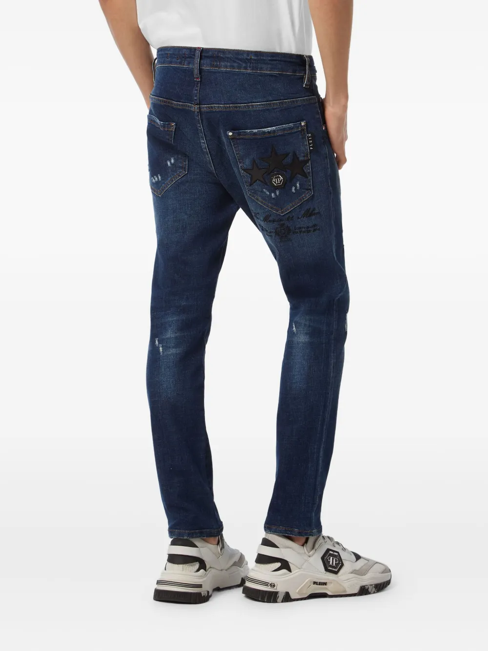 Philipp Plein star-patch skinny jeans Blauw