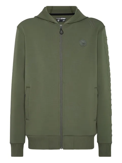 Plein Sport hoodie con logo en relieve y cierre