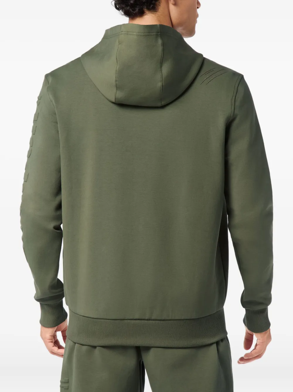 Plein Sport Hoodie met rits en logo-reliëf Groen