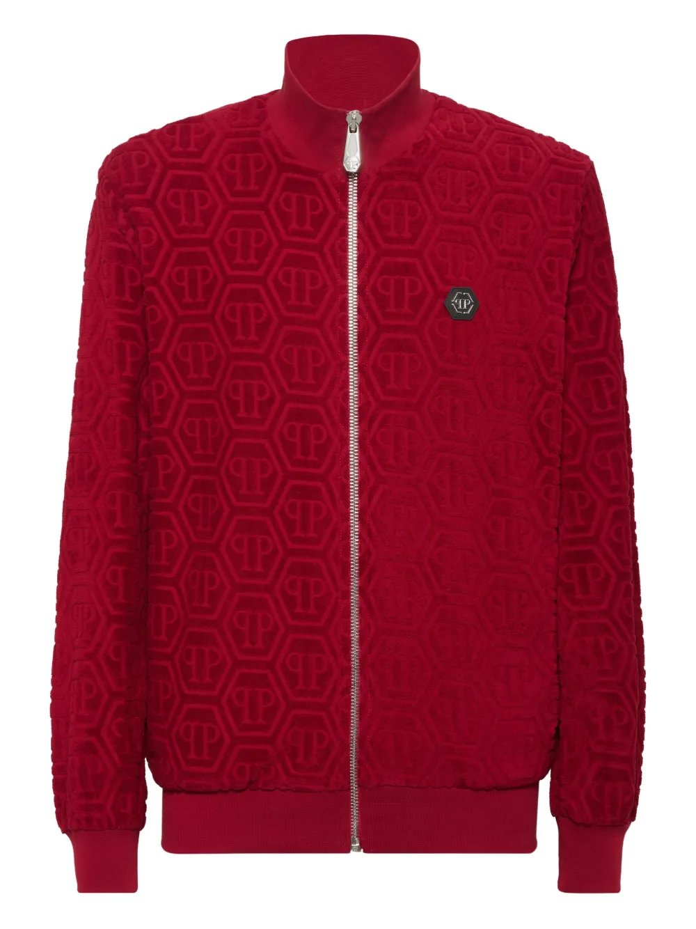 Philipp Plein monogram-jacquard track jacket Rood