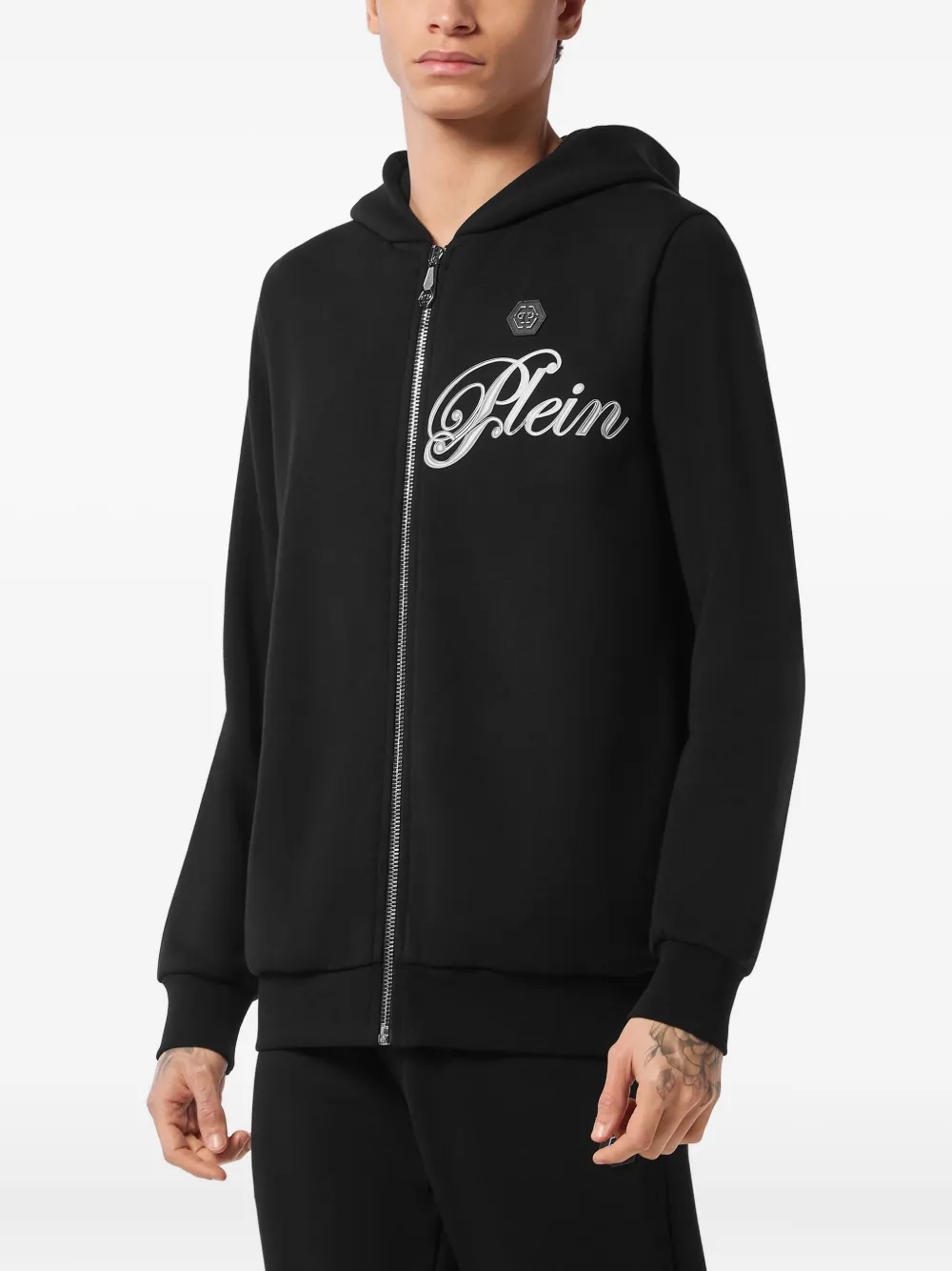 Philipp Plein Hoodie met doodskop van kristallen Zwart
