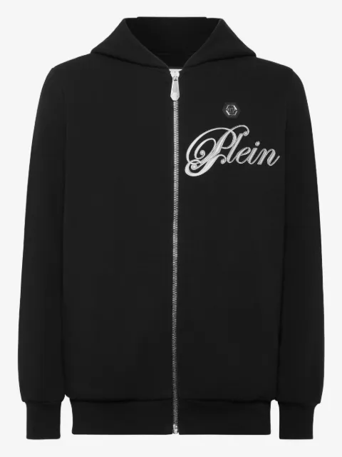Philipp Plein crystal-embellished skull hoodie