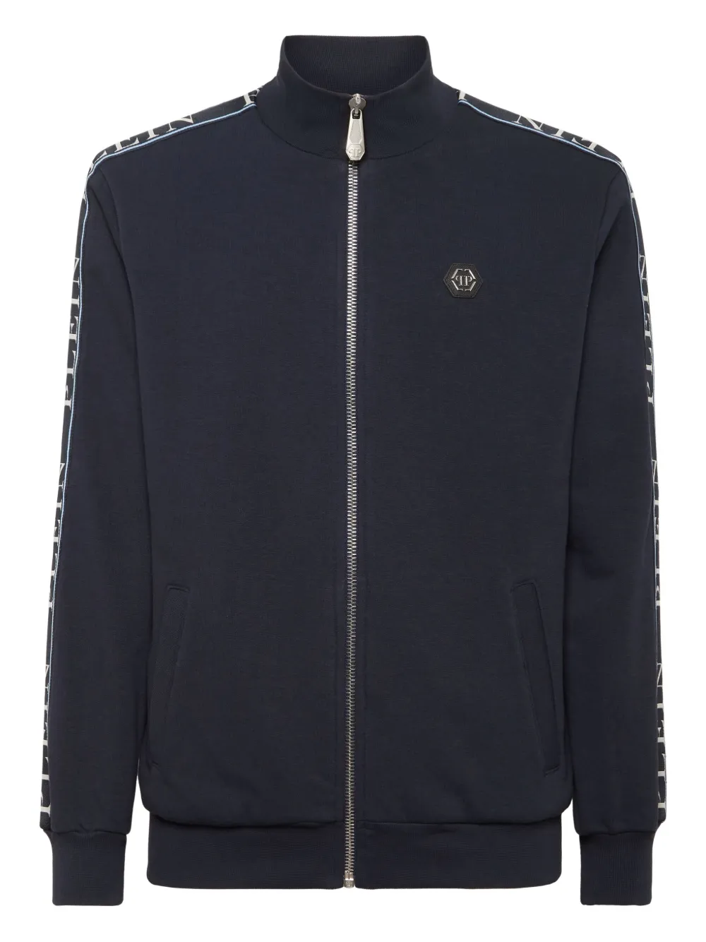 Philipp Plein Katoenen sweater met rits Blauw