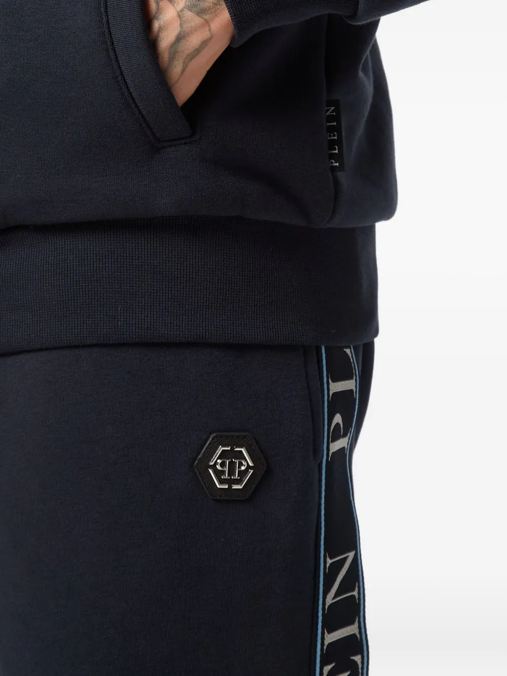 Philipp Plein Katoenen sweater met rits Blauw