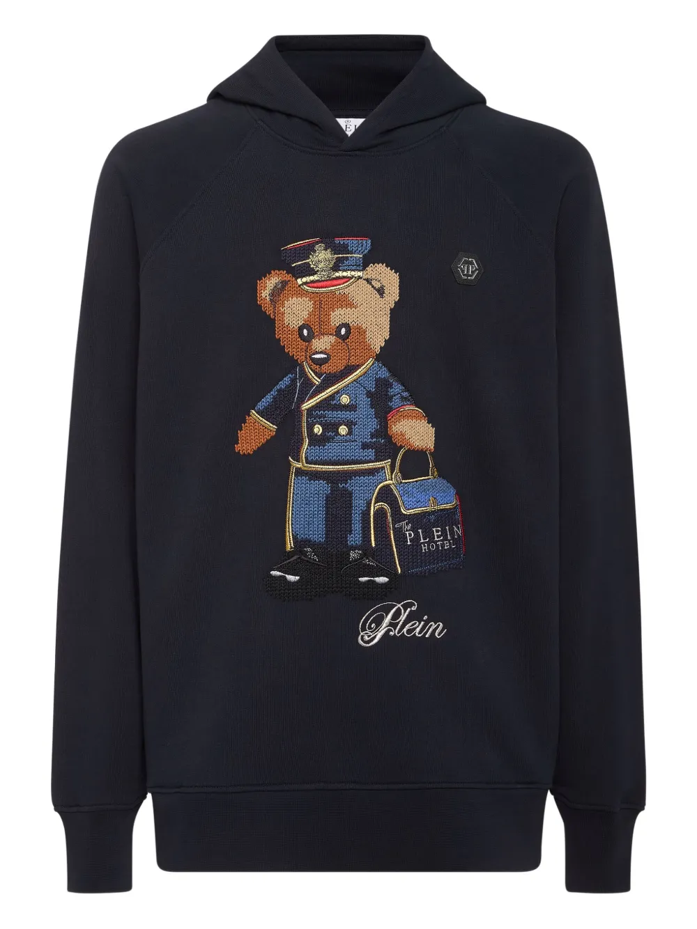 Philipp Plein Hoodie met geborduurde teddybeer Blauw