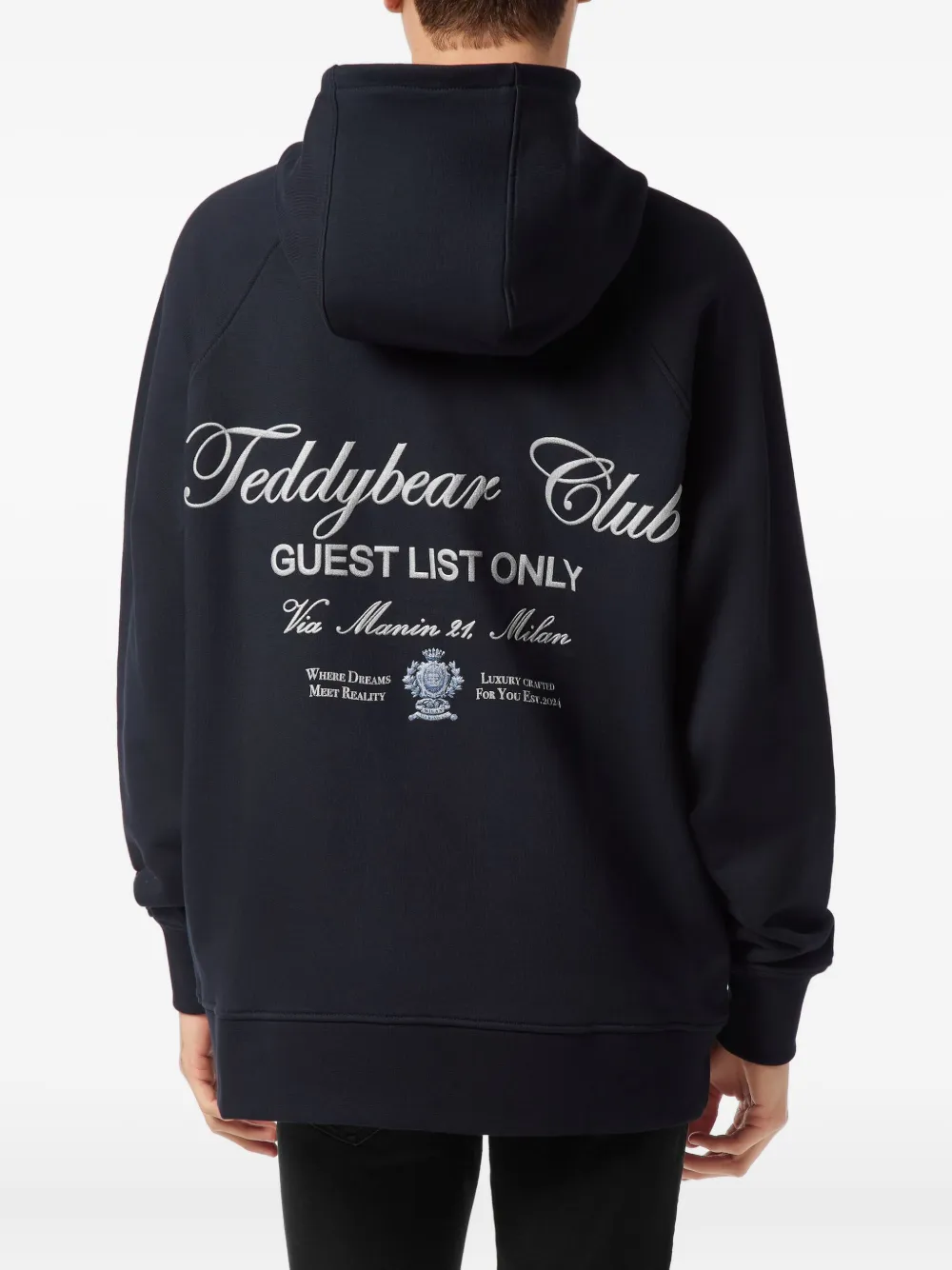 Philipp Plein Hoodie met geborduurde teddybeer Blauw