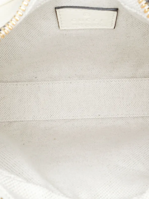 Gucci ホワイトレザー ショルダーバッグ Gucci Pre-Owned 2016-2024 スモール レザー ウェブ アタッシェ
