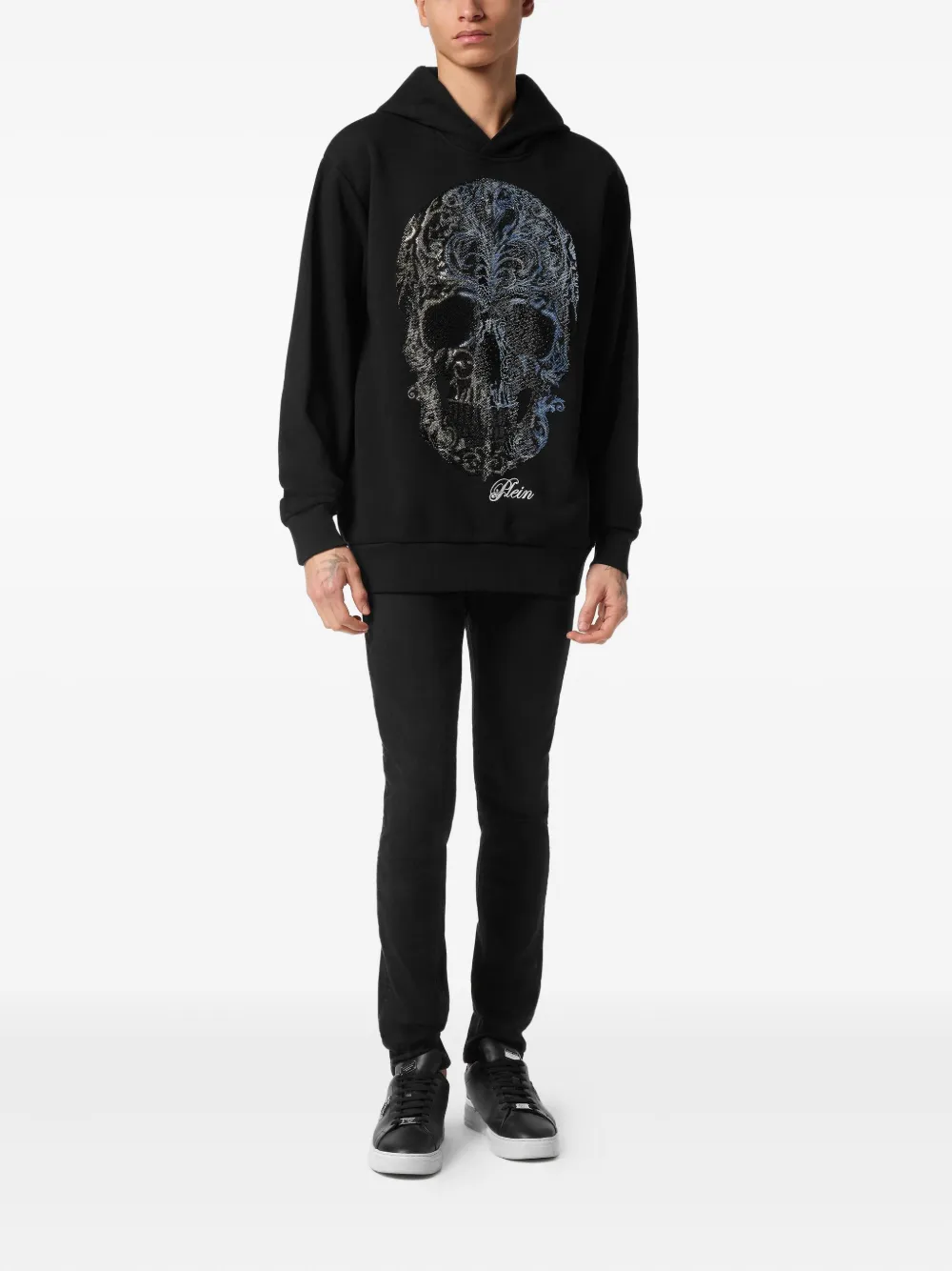 Philipp Plein Hoodie met doodskoppatroon Zwart