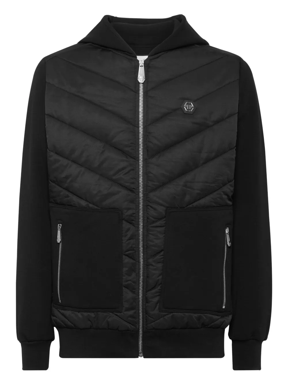 Philipp Plein Gevoerd jack met capuchon Zwart