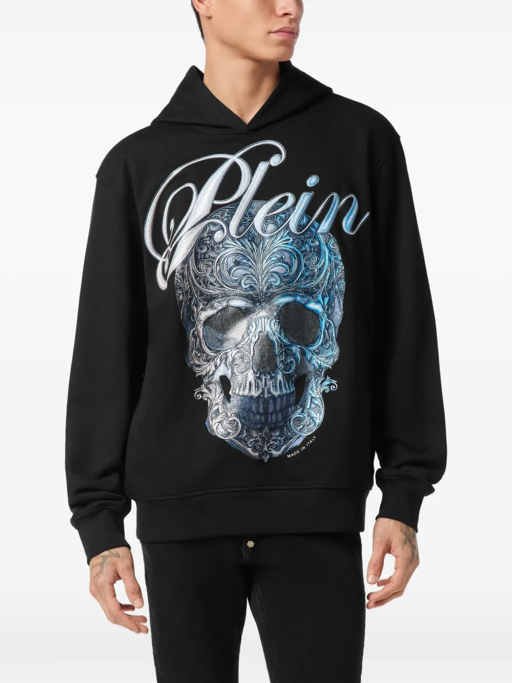 Philipp Plein skull-print hoodie Zwart