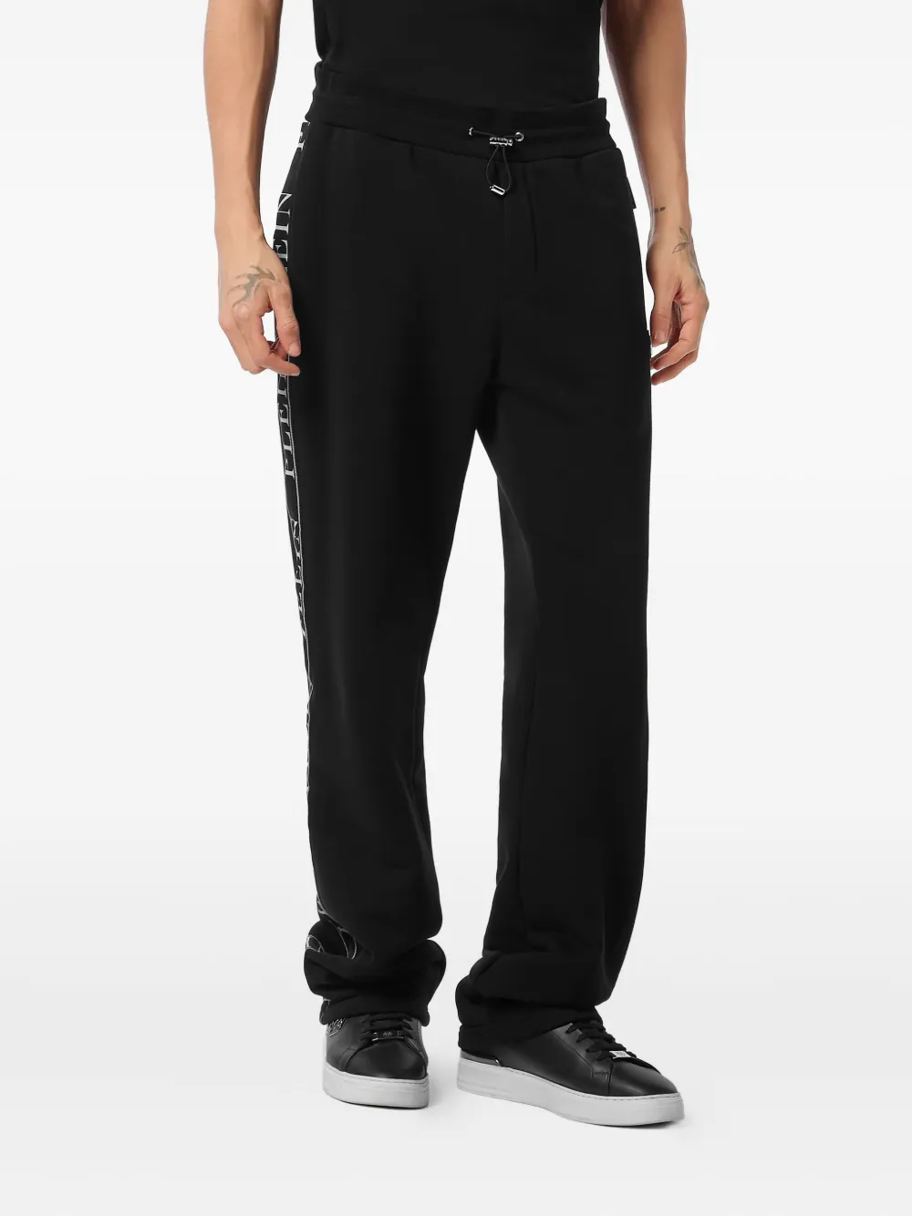 Philipp Plein Fleece trainingsbroek met logoband Zwart