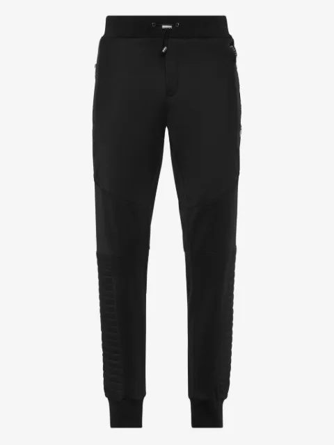 Philipp Plein biker-quilted track pants