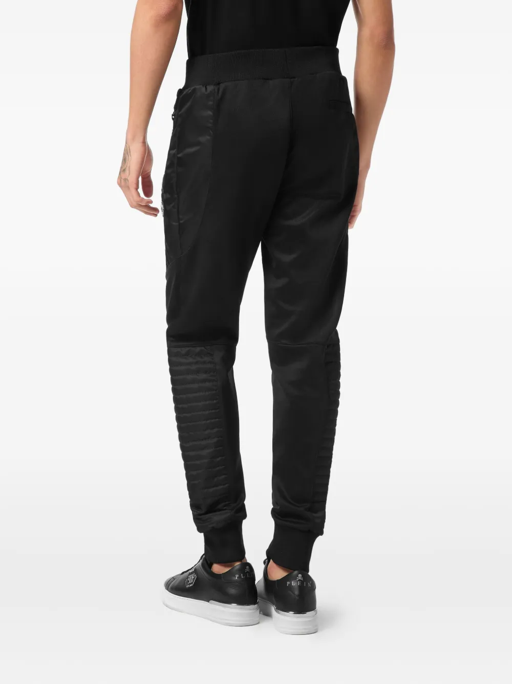 Philipp Plein Biker gewatteerde trainingsbroek Zwart
