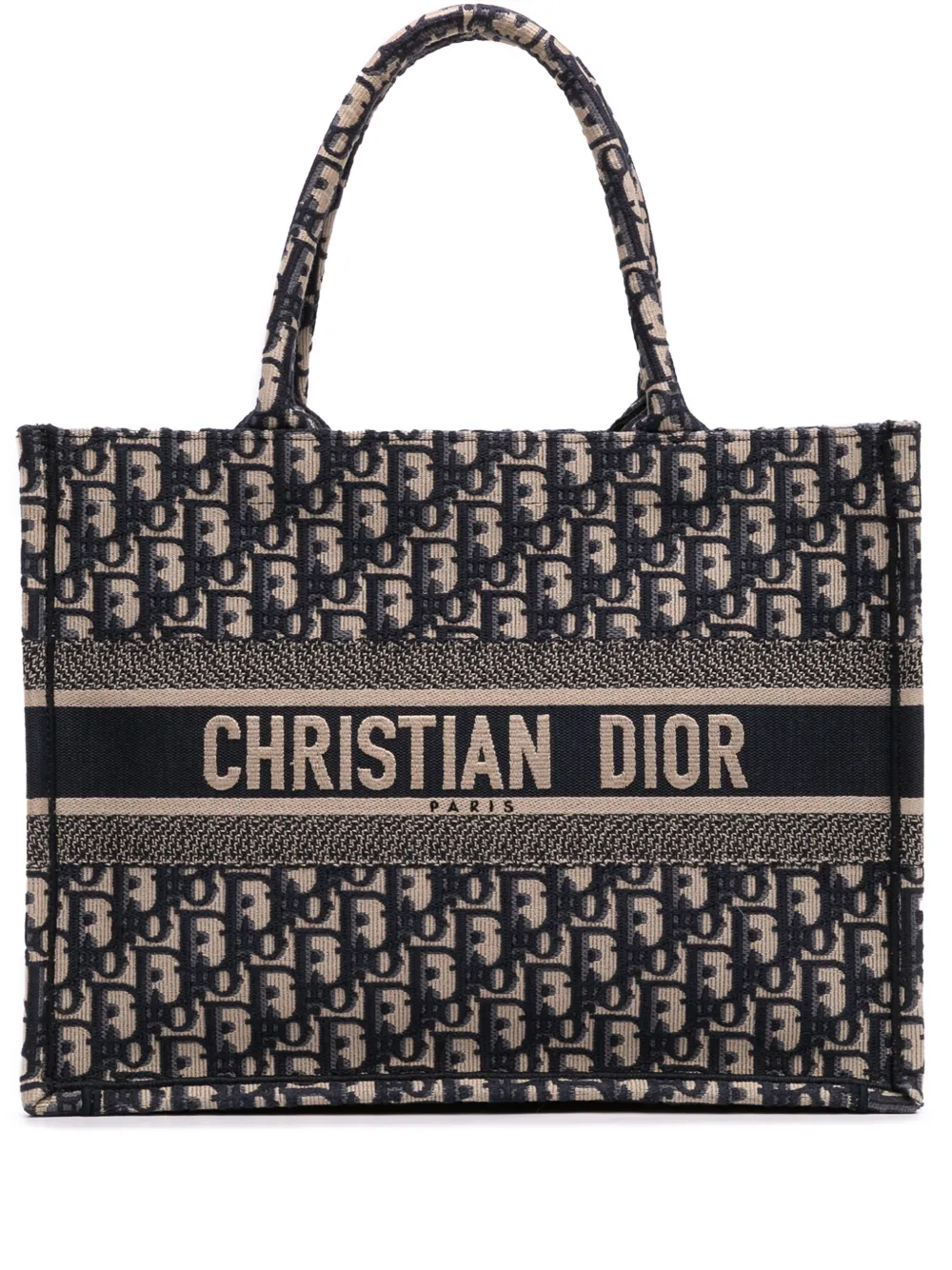 Christian Dior Pre-Owned 2020 ラージ キャンバス オブリーク ブック トートバッグ - ブルー Christian Dior Pre-Owned 2020 ラージ キャンバス オブリーク ブック トートバッグ - ブルー