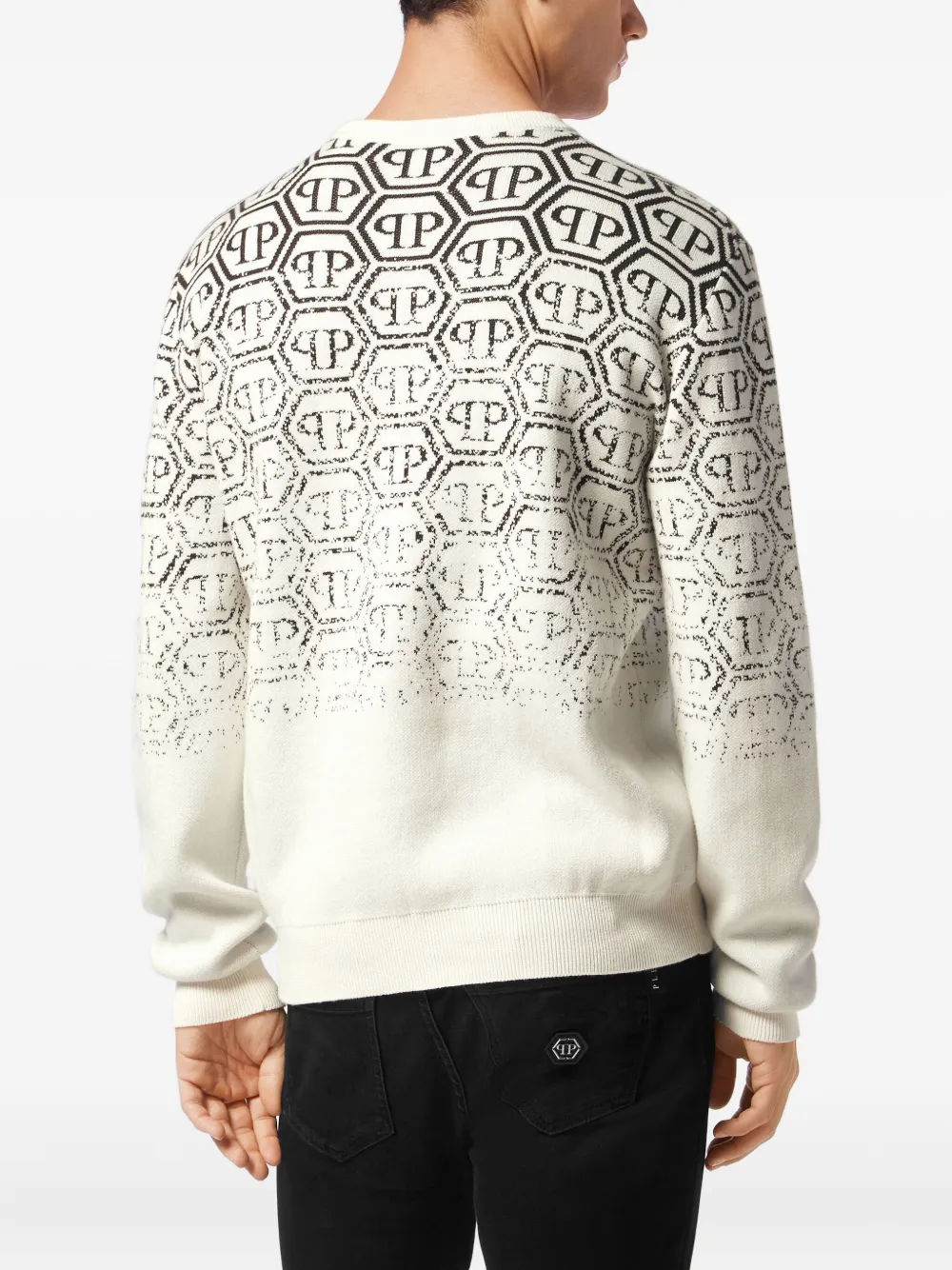 Philipp Plein Pullover met jacquard-monogram Wit