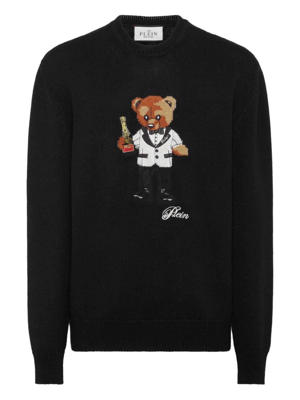 Philipp Plein Sweater met geborduurde teddybeer Zwart