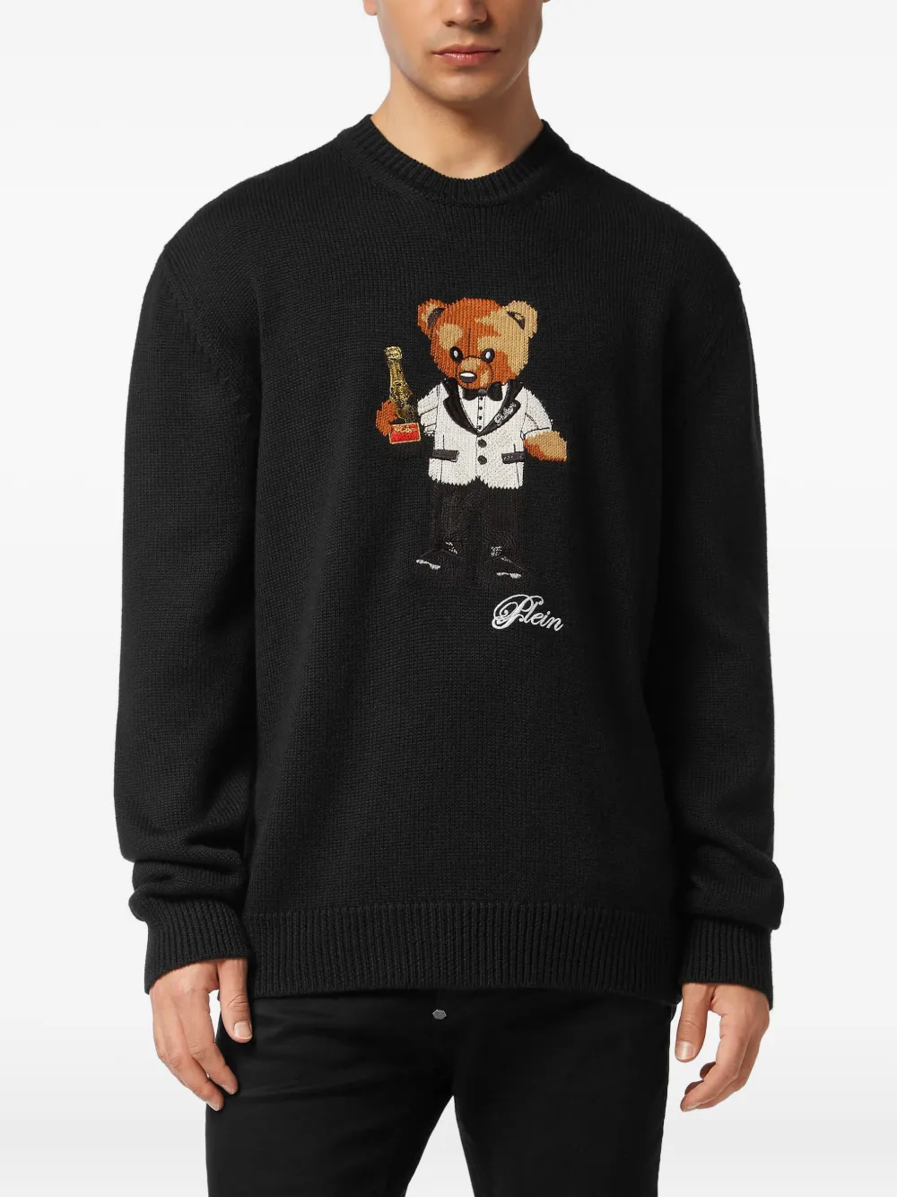Philipp Plein Sweater met geborduurde teddybeer - Zwart