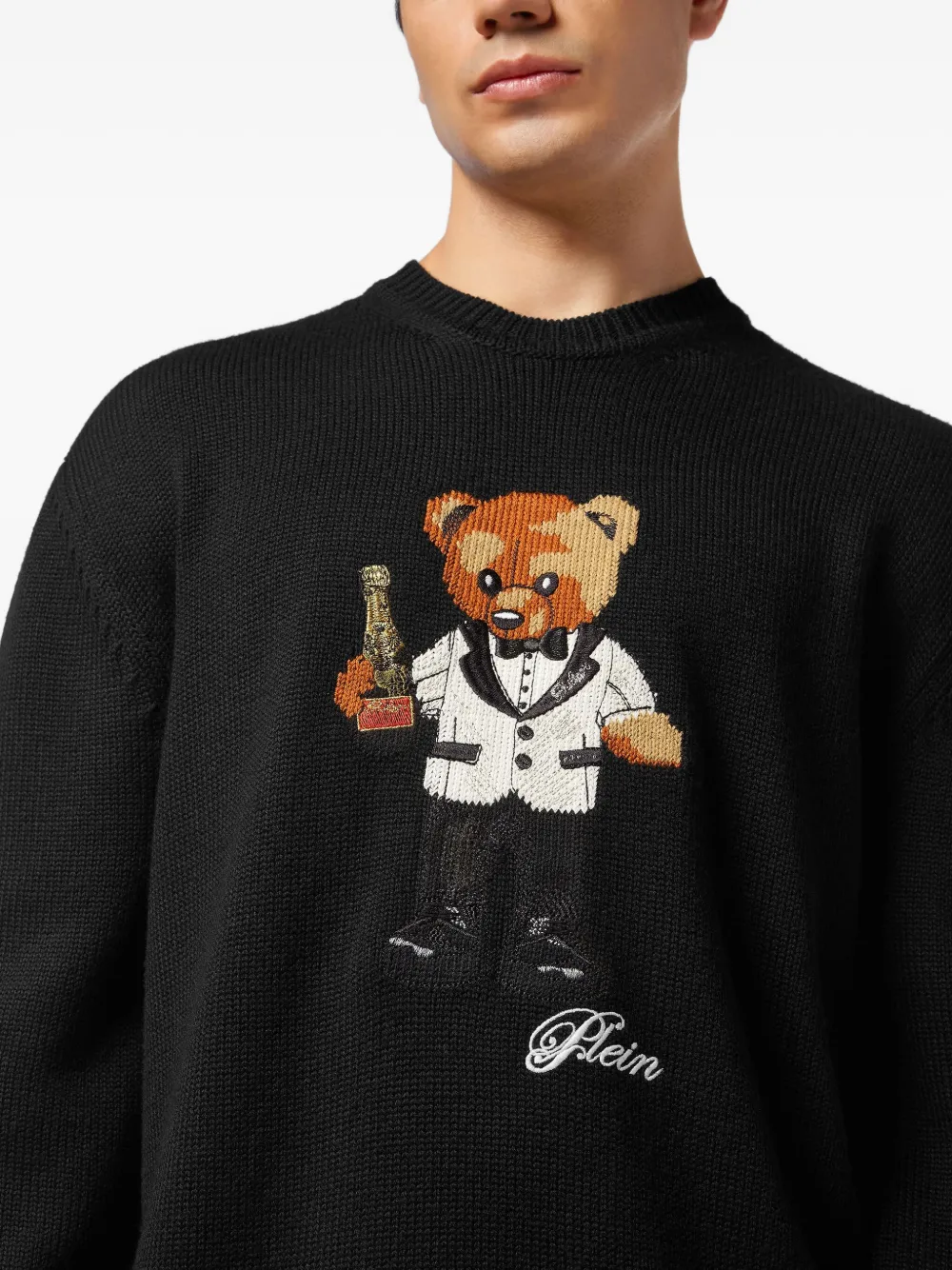 Philipp Plein Sweater met geborduurde teddybeer Zwart