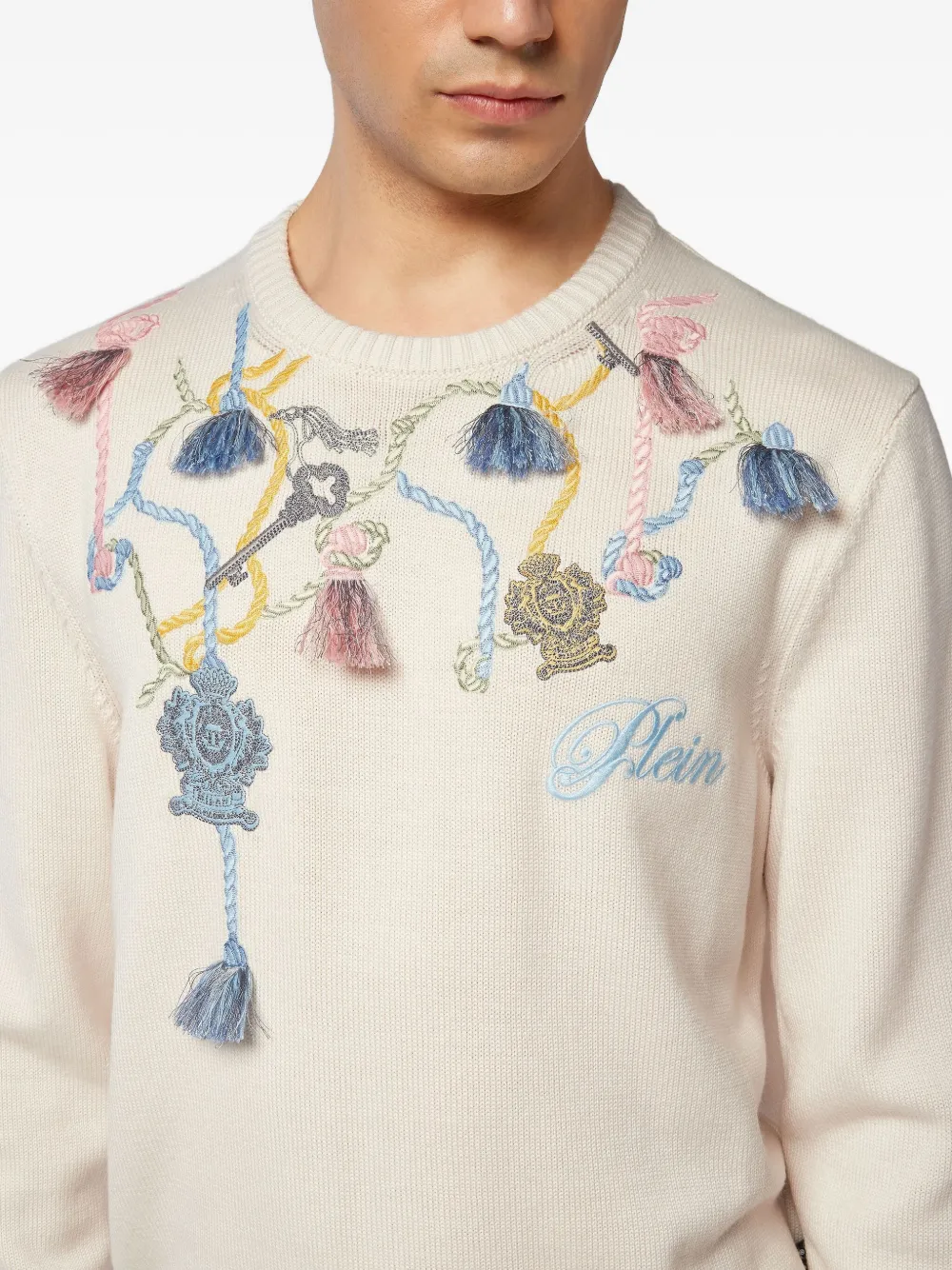Philipp Plein cotton sweater Beige