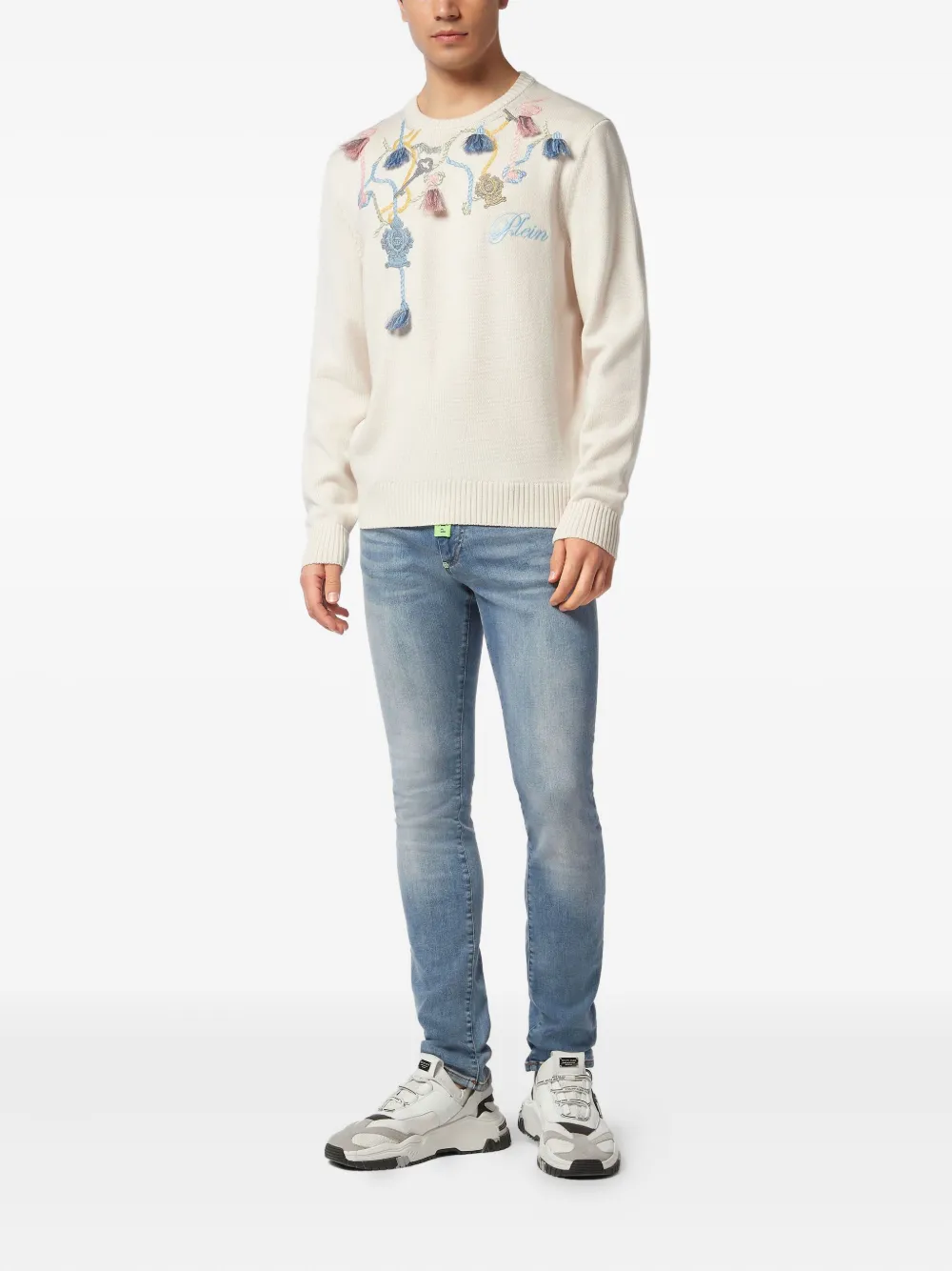 Philipp Plein cotton sweater Beige
