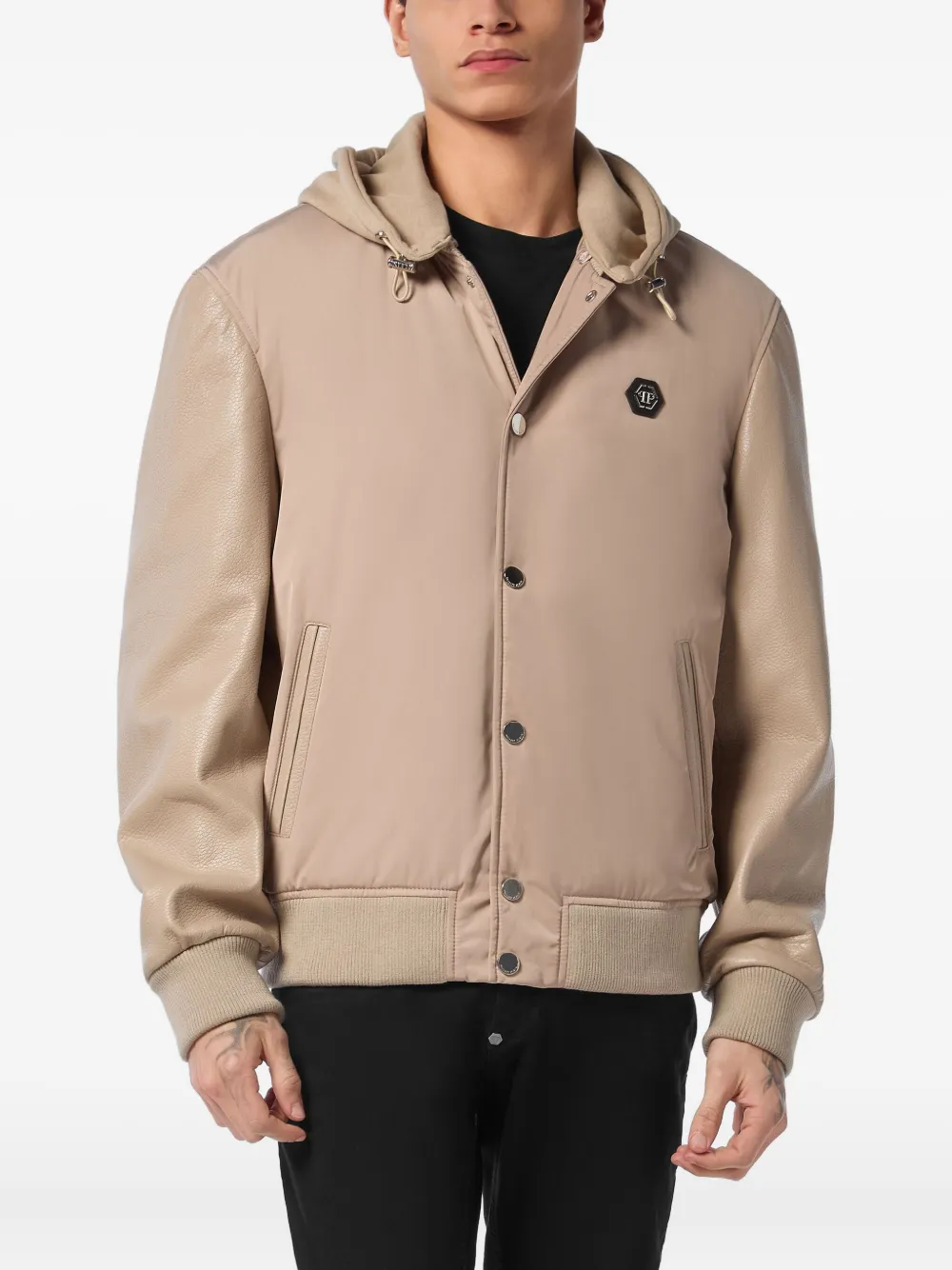 Philipp Plein Bomberjack met capuchon Beige