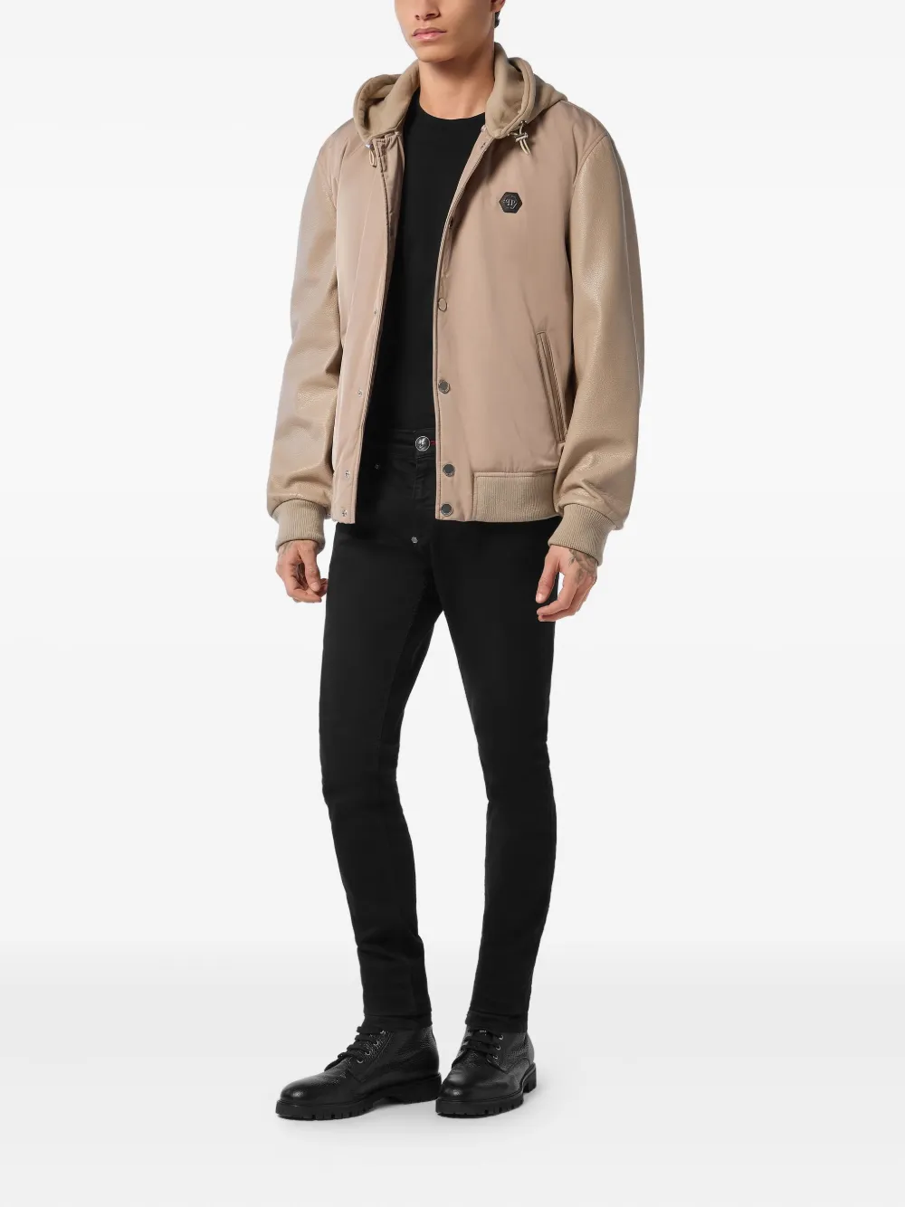 Philipp Plein Bomberjack met capuchon Beige