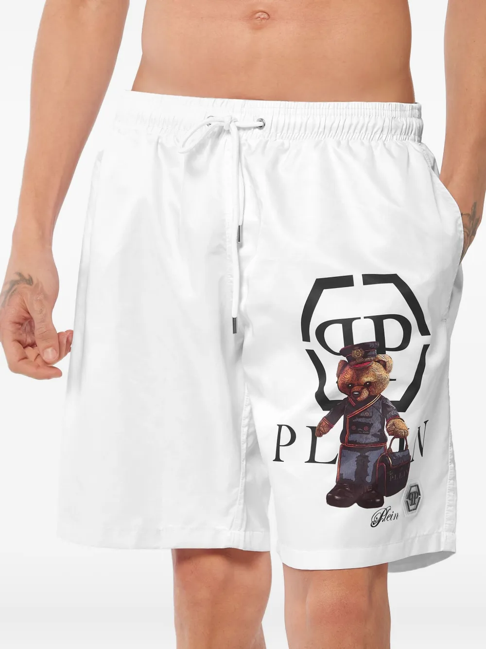 Philipp Plein Zwembroek met Teddy-print Wit