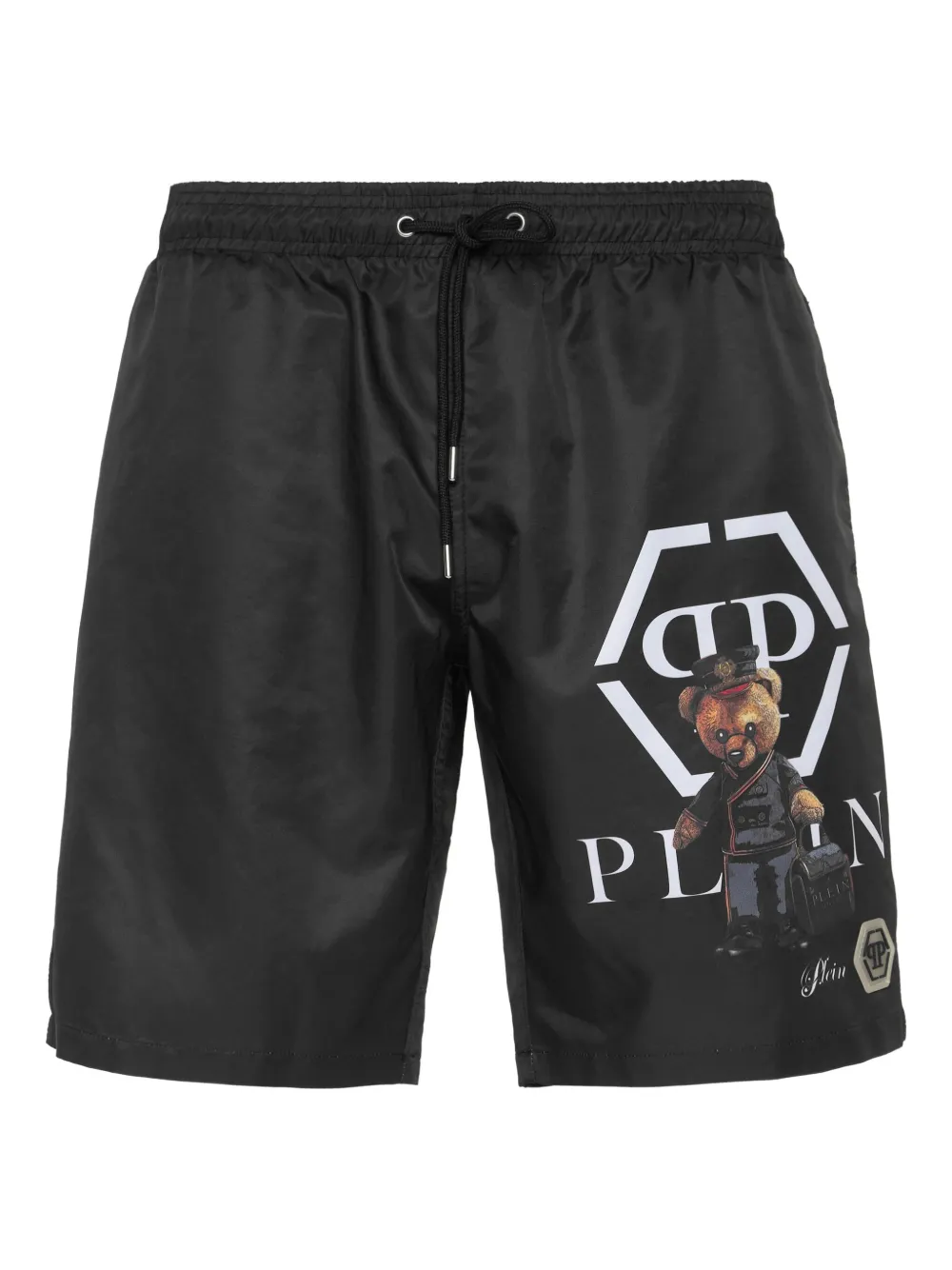 Philipp Plein Zwembroek met Teddy-print "02 black"