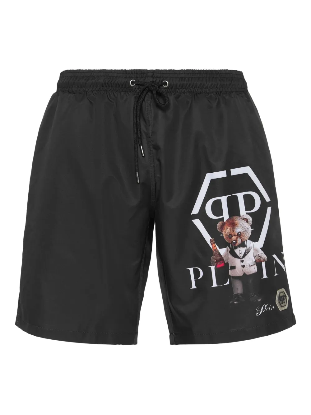Philipp Plein Zwembroek met Teddy-print Zwart