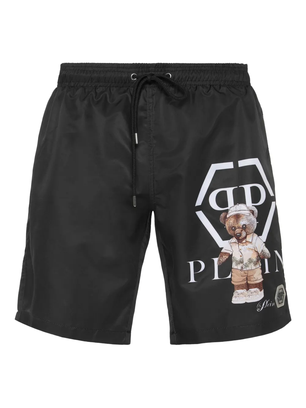 Philipp Plein teddy-print swim shorts | Black | Image 1