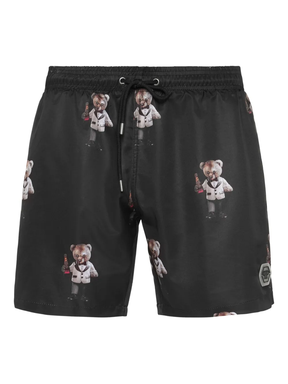Philipp Plein Zwembroek met Teddy-print Zwart