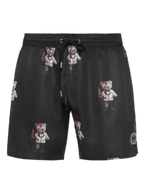 Philipp Plein teddy-print swim shorts