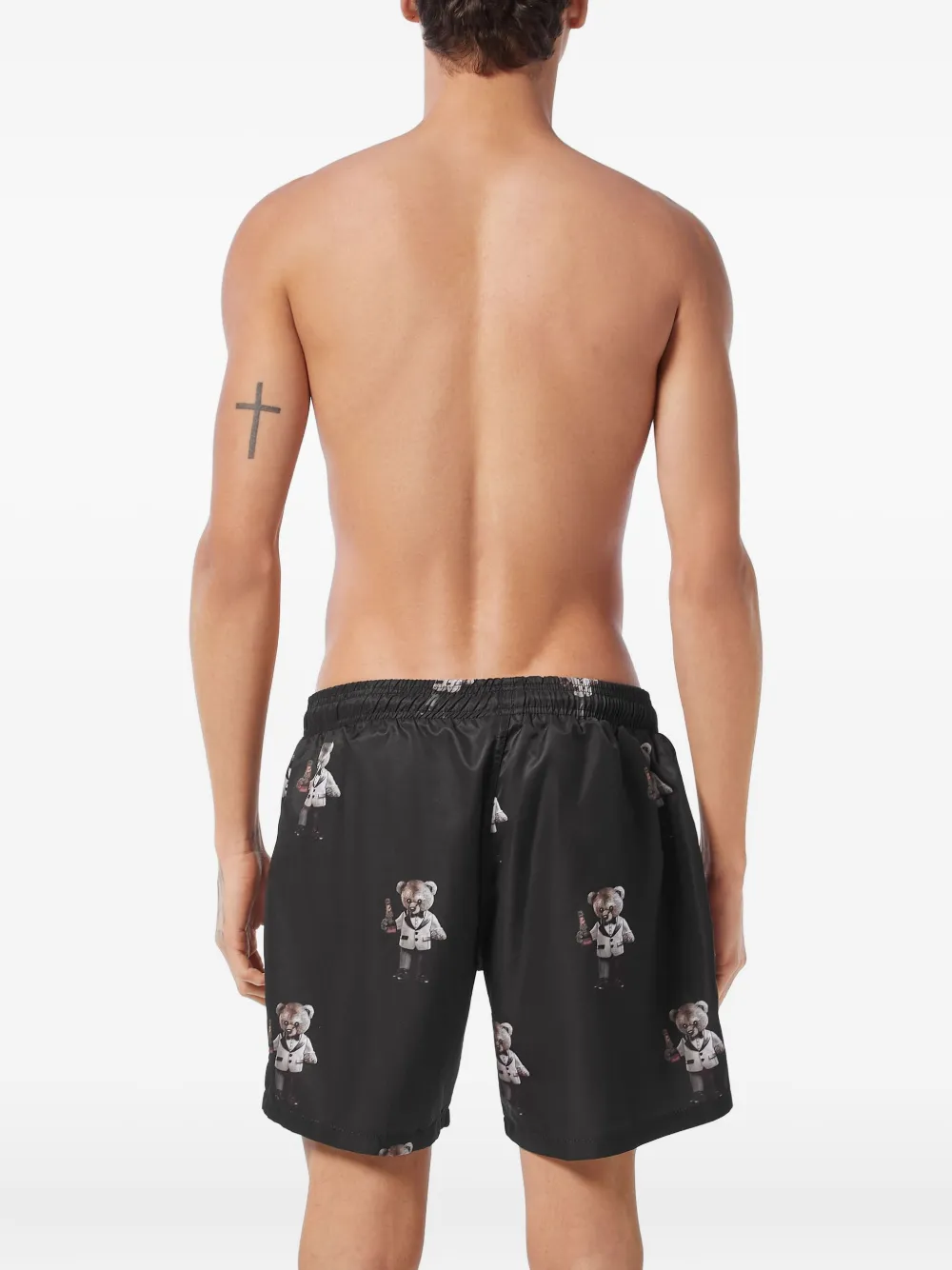 Philipp Plein Zwembroek met Teddy-print Zwart