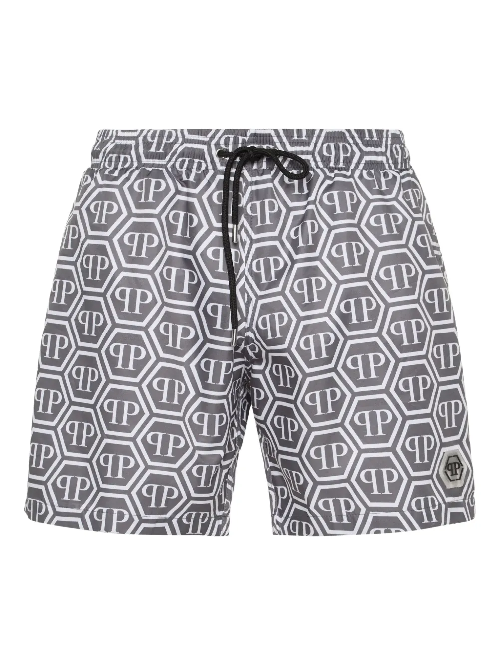 Philipp Plein Zwembroek met zeshoekig jacquard Blauw