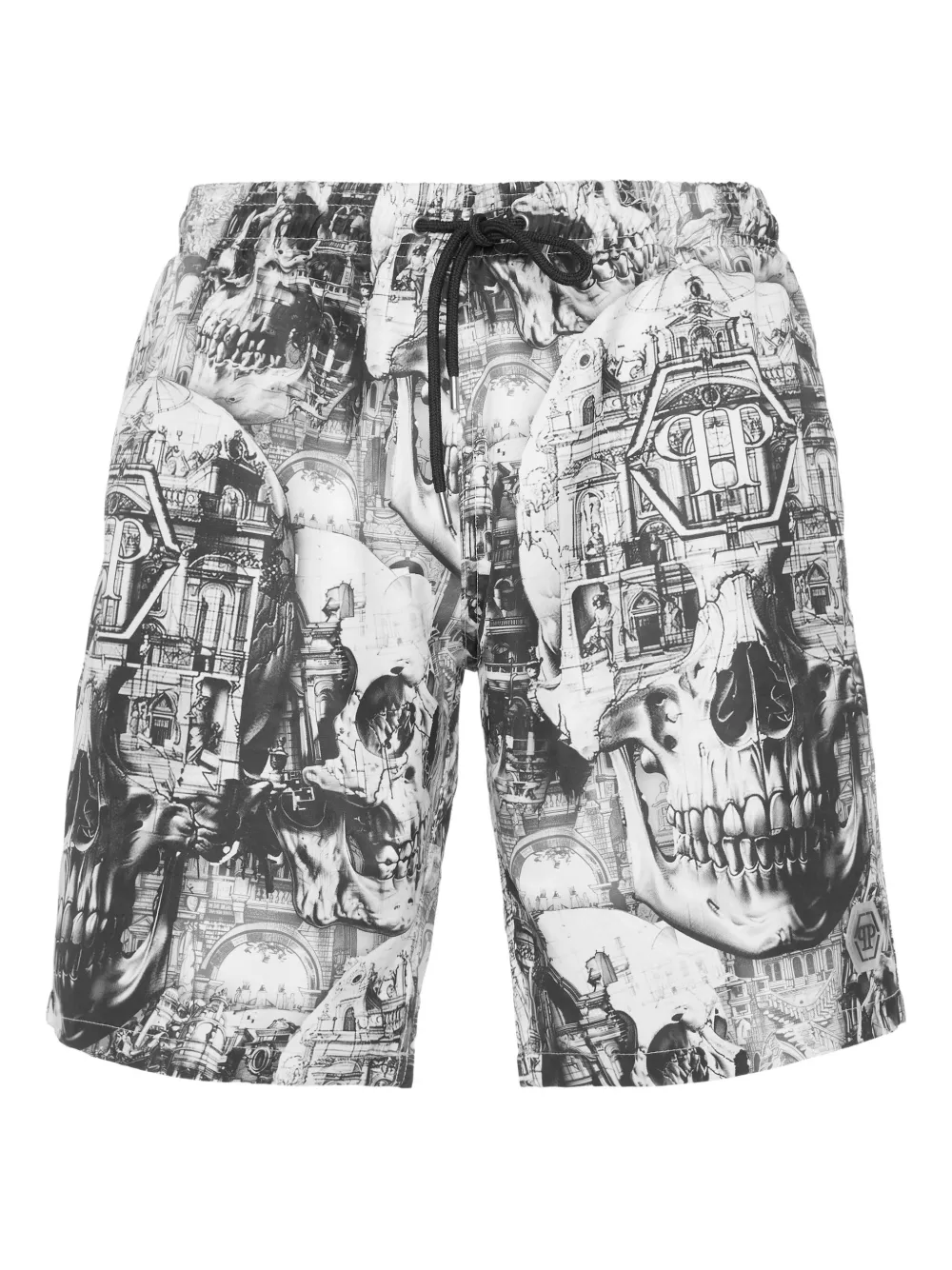 Philipp Plein グラフィック トランクス水着 - ブラック Philipp Plein グラフィック トランクス水着 - ブラック