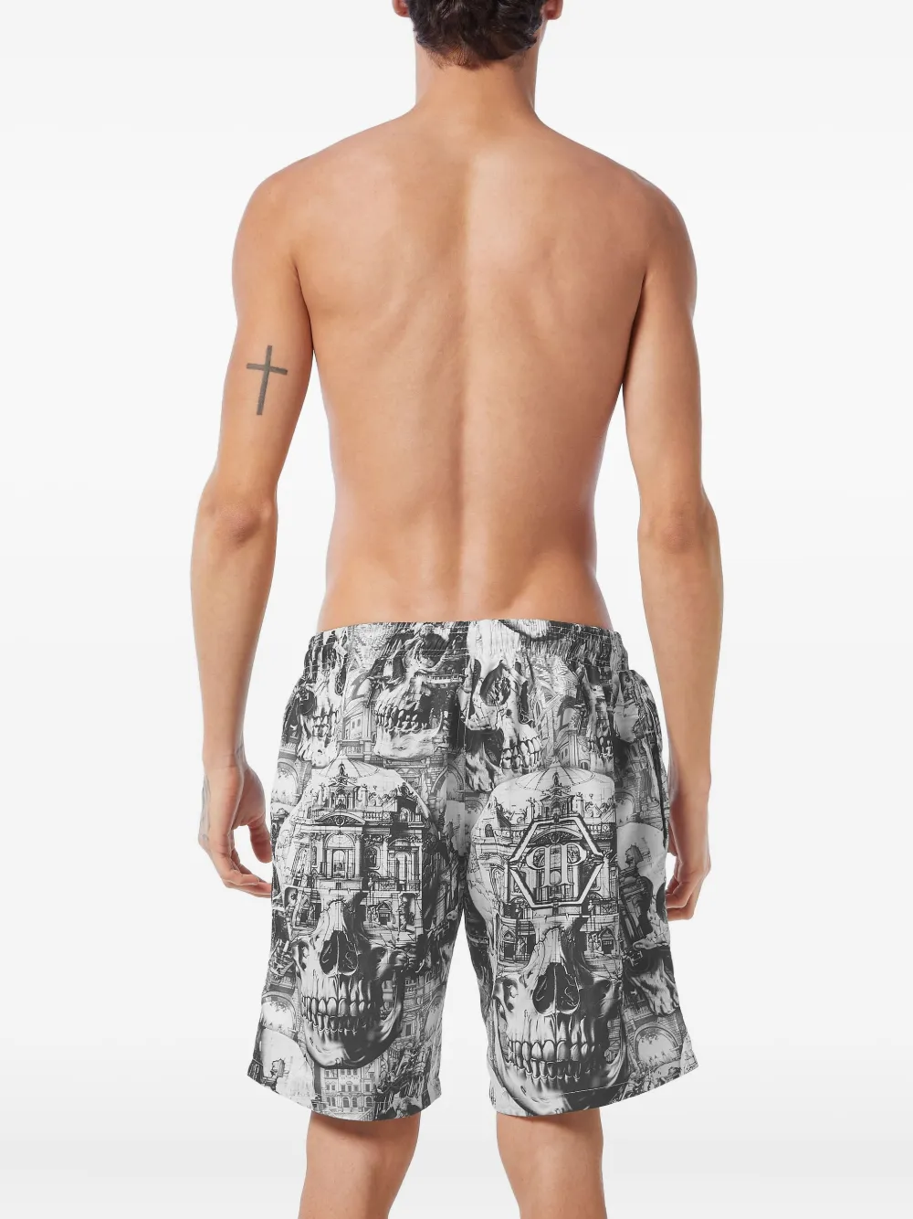Philipp Plein Zwembroek met grafische print Zwart