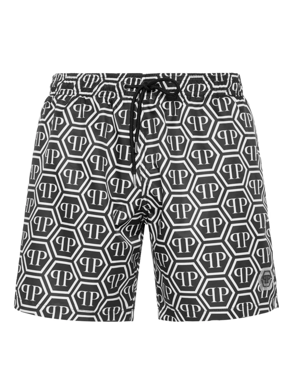 Philipp Plein Zwembroek met monogram Zwart