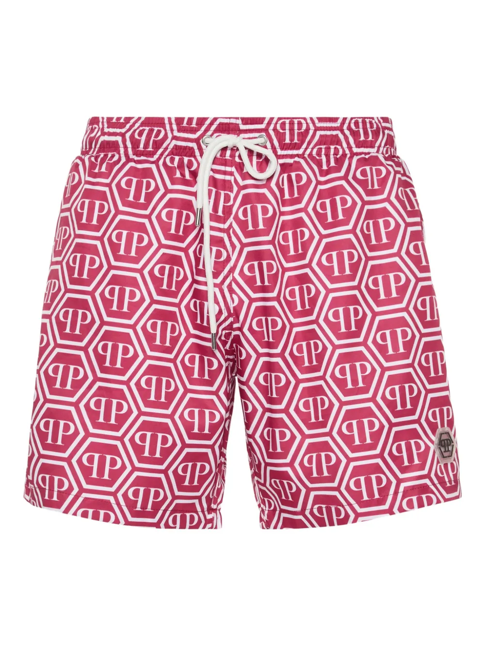 Philipp Plein Zwembroek met monogram Rood