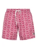 Philipp Plein monogram hexagon swim shorts - Red