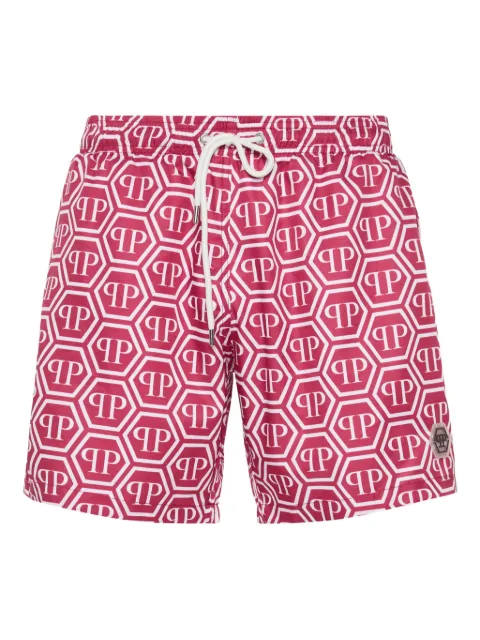 Philipp Plein monogram hexagon swim shorts