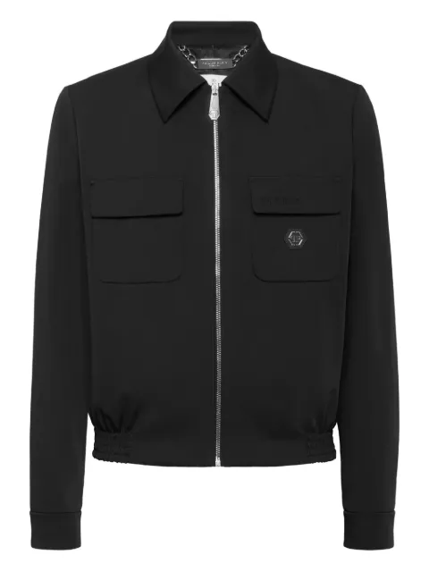 Philipp Plein chamarra con placa del logo