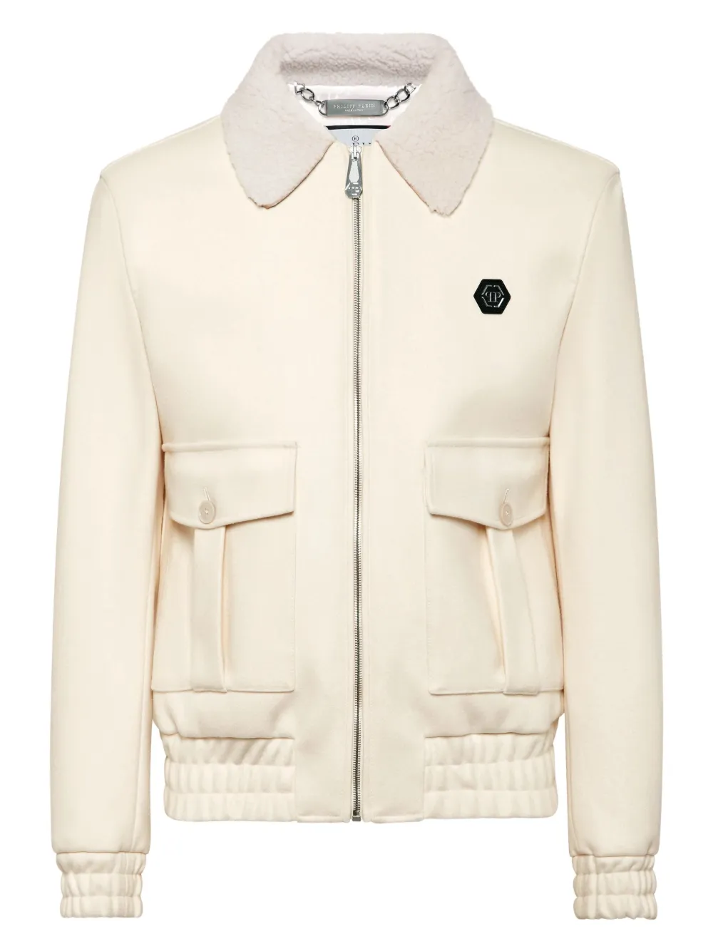 Philipp Plein logo-patch jacket | Neutrals | Image 1