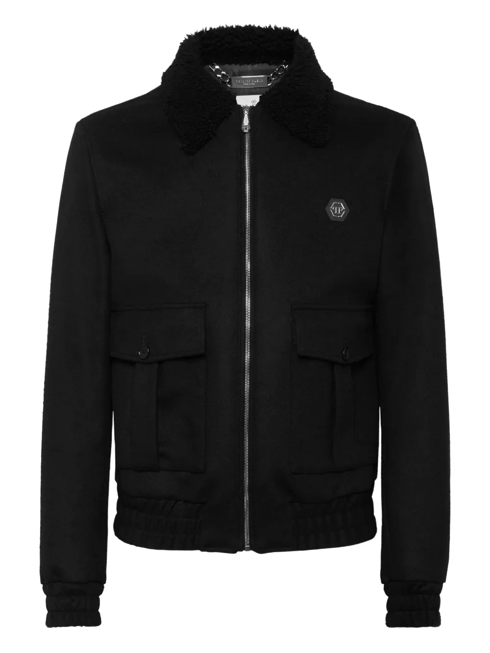 Philipp Plein logo-patch jacket | Black | Image 1