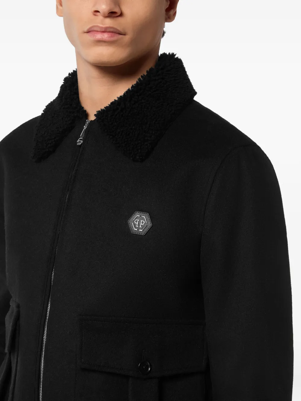 Philipp Plein Jack met logopatch Zwart