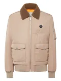 Philipp Plein shearling-collar bomber jacket - Neutrals