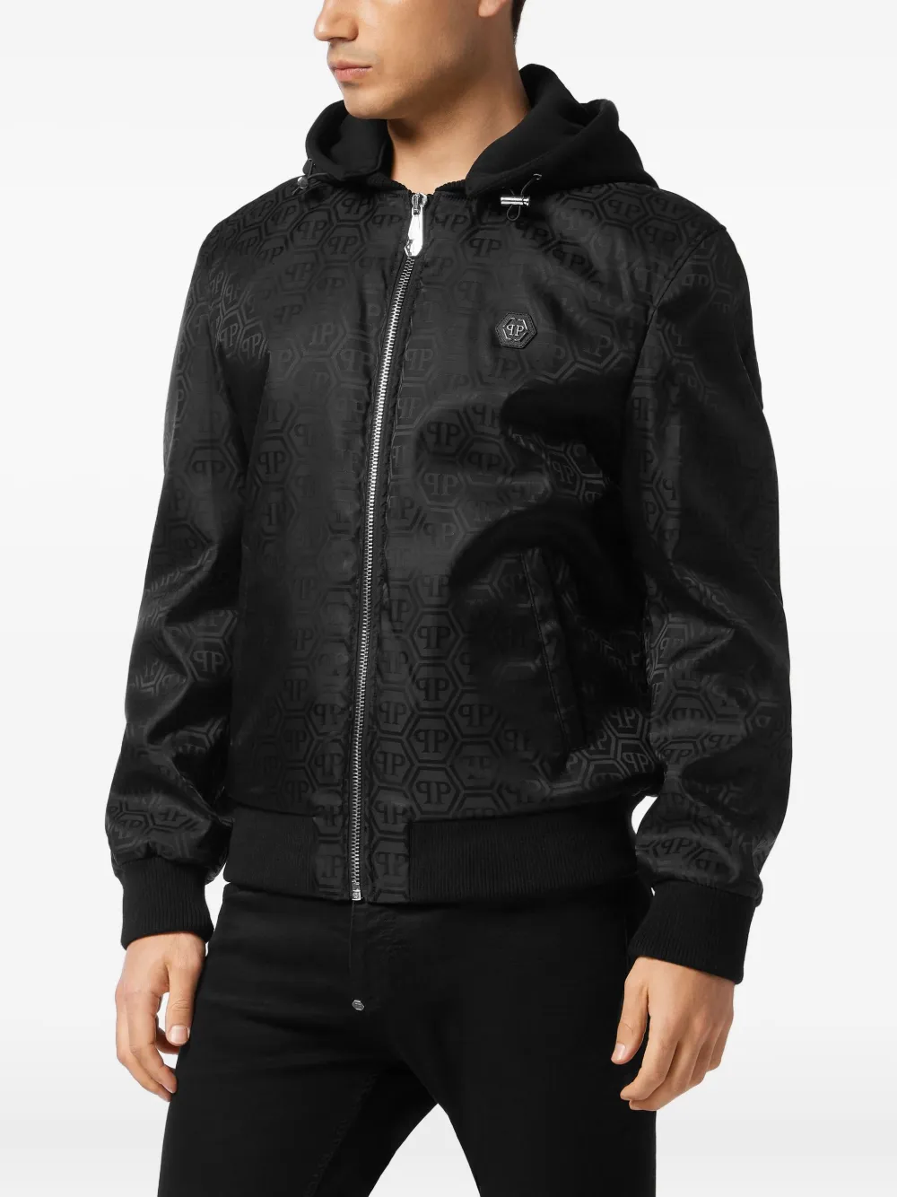 Philipp Plein logo-pattern hooded bomber jacket | Hooded Jackets | Image 2