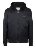 Philipp Plein logo-pattern hooded bomber jacket - Blue