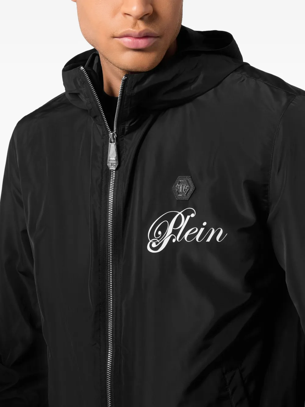 Philipp Plein Windjack met logoprint Zwart